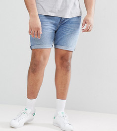 Выбеленные облегающие джинсовые шорты ASOS DESIGN PLUS - Синий