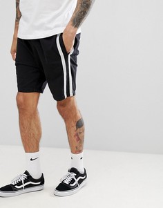Черные выбеленные джинсовые шорты свободного кроя ASOS DESIGN - Синий