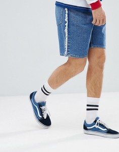 Выбеленные свободные джинсовые шорты с необработанным кантом по бокам ASOS DESIGN - Синий