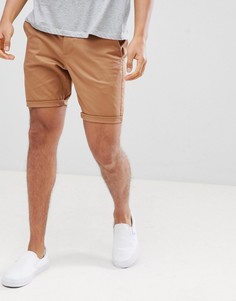 Бежевые шорты чиносы зауженного кроя ASOS DESIGN - Коричневый