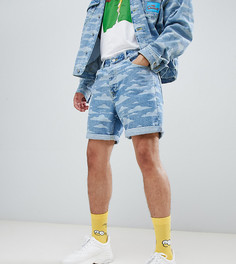 Джинсовые шорты с принтом облаков The Simpsons x ASOS DESIGN - Синий
