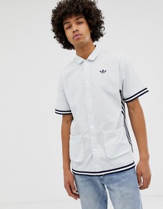 Белая бейсбольная рубашка Adidas Originals Seersucker - Белый