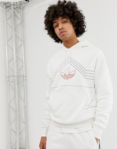 Белый худи с вышивкой Adidas Originals - Белый