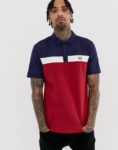 Красное поло со вставкой Fred Perry - Красный