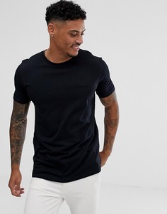 Черная футболка с логотипом на груди HUGO - Черный