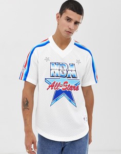 Белая сетчатая футболка с V-образным вырезом Mitchell & Ness 1991 All Star - Белый