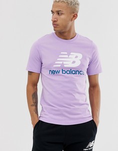 Розовая футболка с крупным логотипом New Balance - Розовый