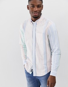 Узкая оксфордская рубашка в разноцветную полоску с логотипом Abercrombie & Fitch - Мульти