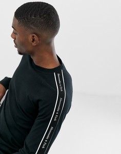 Черный лонгслив с логотипом Abercrombie & Fitch - Черный