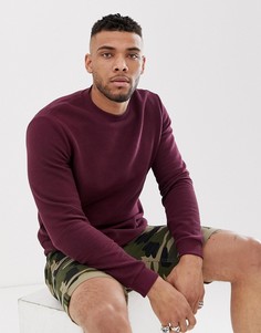 Бордовый свитшот в рубчик ASOS DESIGN - Красный