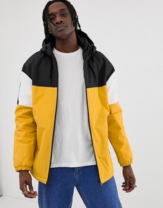 Куртка горчичного цвета в стиле колор блок с капюшоном Pull&Bear - Желтый