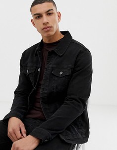 Черная джинсовая куртка Pull&Bear - Черный