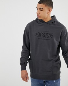 Выбеленный серый худи с леопардовым принтом Pull&Bear - Серый
