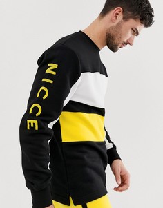Черный свитшот в стиле колор блок Nicce - Серый