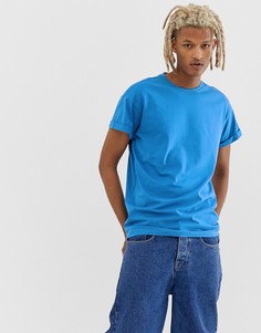 Синяя футболка с отворотами New Look - Синий