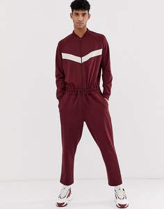 Бордовый комбинезон с шевронным узором ASOS DESIGN - Красный