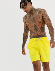 Желтые шорты для плавания средней длины ASOS DESIGN - Желтый