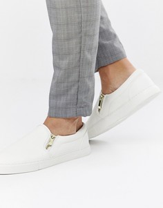 Белые кроссовки слипоны с молниями ASOS DESIGN - Белый