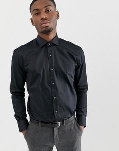 Черная приталенная рубашка в строгом стиле Ted Baker - Черный