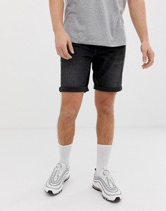 Черные джинсовые шорты слим ASOS DESIGN - Черный
