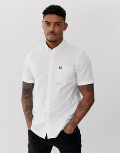 Белая оксфордская рубашка с короткими рукавами Fred Perry - Белый