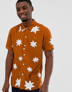 Оранжевая oversize-рубашка со звездным принтом Farah Santiago - Оранжевый