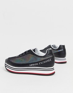 Кроссовки на платформе Armani Exchange - Черный