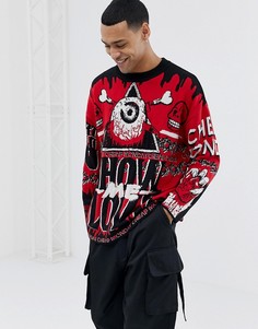 Красный джемпер с узором Cheap Monday - Красный