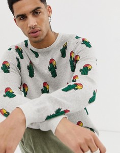 Вязаный джемпер с кактусами ASOS DESIGN - Мульти