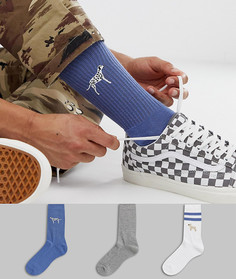 Комплект из 3 пар спортивных носков с вышивкой ASOS DESIGN - Мульти