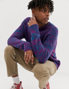 Фиолетовый oversize-джемпер с узором косичка ASOS DESIGN - Фиолетовый