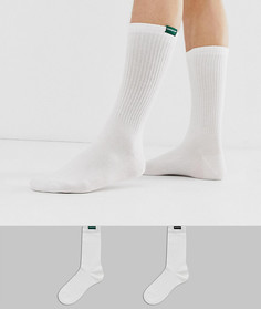 Набор белых носков с фирменной нашивкой Calvin Klein Jeans - 2 пары - Белый