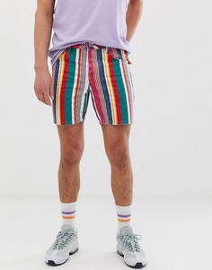 Джинсовые шорты с разноцветными полосками ASOS DESIGN - Красный