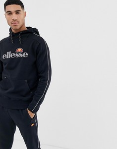 Черное худи с большим логотипом ellesse - Черный