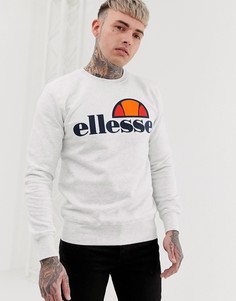 Белый меланжевый свитшот с большим логотипом ellesse Succiso - Серый
