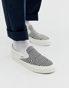 Черные кеды-слипоны в клетку Vans - Черный