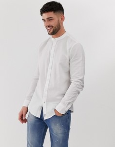 Белая рубашка с воротником на пуговице Bershka - Белый