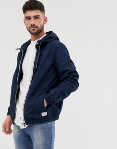 Темно-синяя ветровка с капюшоном Bershka Join Life - Темно-синий