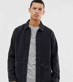Черная выбеленная джинсовая куртка ASOS DESIGN Tall - Черный