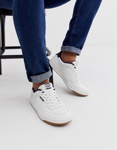 Кожаные кроссовки с контрастной вставкой на пятке Jack & Jones - Белый