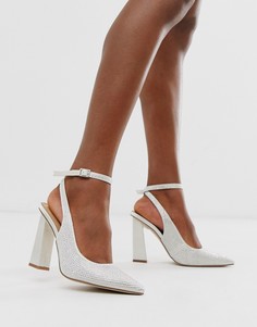 Декорированные босоножки на каблуке ASOS DESIGN - Кремовый
