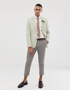 Светло-бежевый облегающий хлопковый блейзер ASOS DESIGN wedding - Светло-бежевый