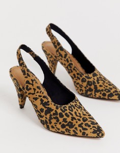 Туфли на среднем каблуке с леопардовым принтом ASOS DESIGN - Мульти