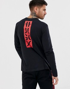 Черная футболка с длинными рукавами и логотипом HUGO Dasile - Черный