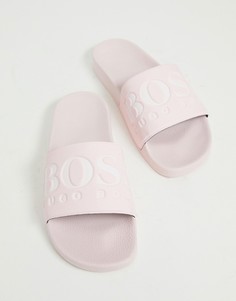 Розовые шлепанцы с логотипом BOSS - Розовый
