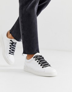 Кожаные кроссовки на шнуровке Juicy Couture - Белый