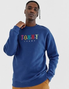 Синий свитшот с логотипом на груди Tommy Jeans - Синий