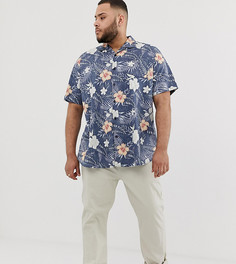 Рубашка с гавайским принтом и воротником в виде лацканов Duke King Size - Темно-синий