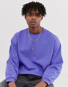 Синий удлиненный oversize-свитшот ASOS DESIGN - Бежевый