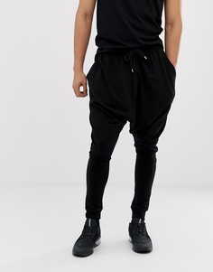 Черные легкие трикотажные джоггеры с заниженным шаговым швом ASOS DESIGN - Черный